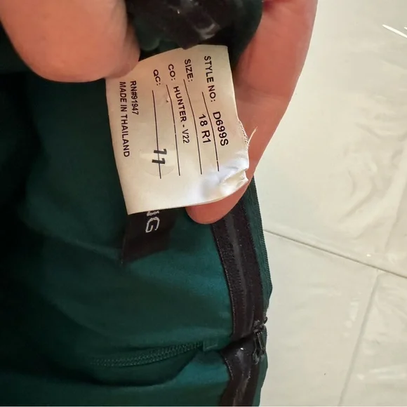 Alfred Sung Strapless Satin High Low Gown Hunter Green Size 18 - Picture 4 of 6